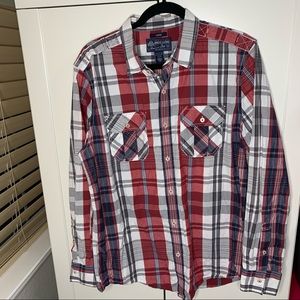 Men’s American Rag Plaid Button Down Long Sleeved Shirt